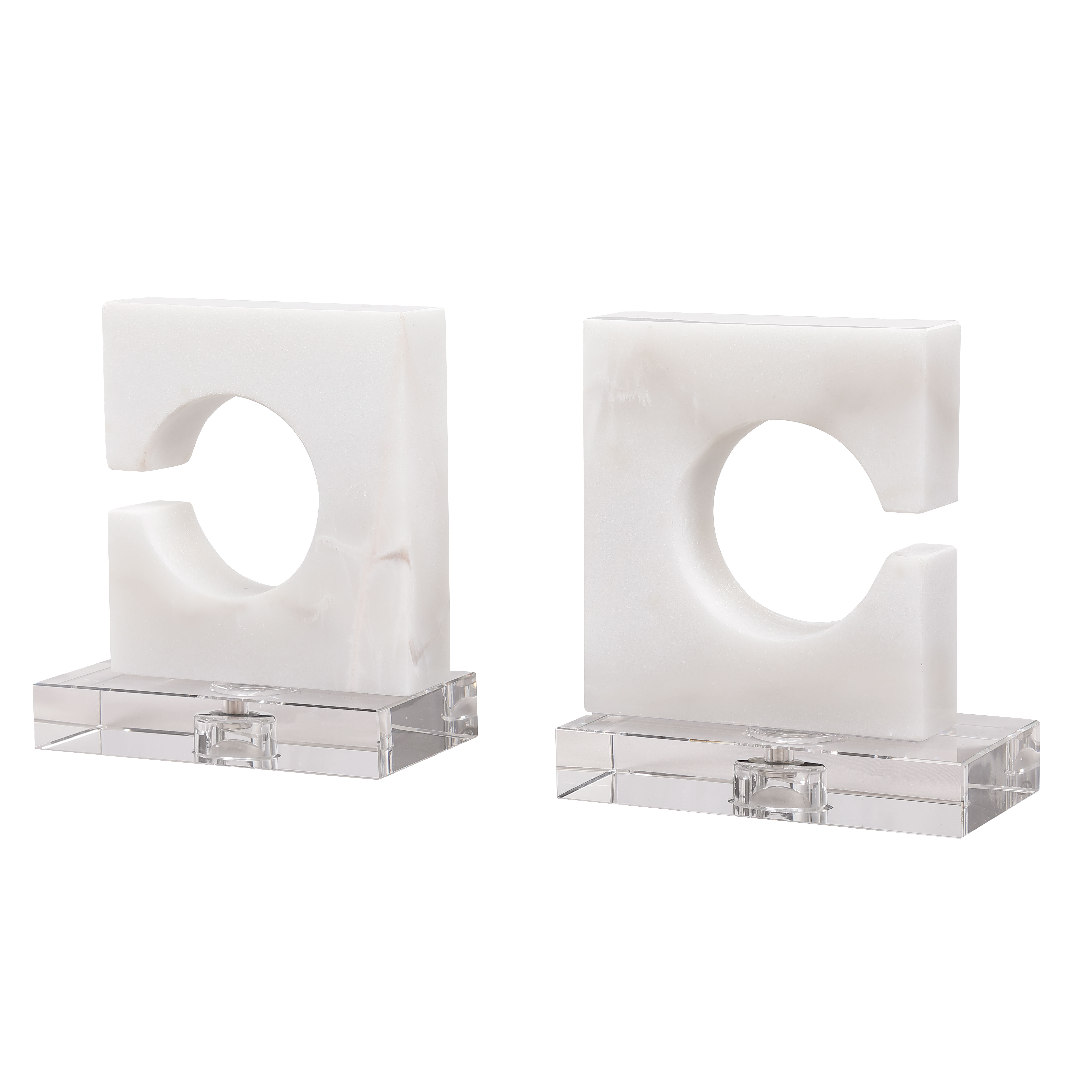 Clarin White & Gray Bookends Set/2 large image 