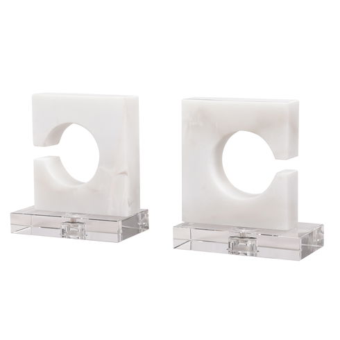 Clarin White & Gray Bookends Set/2