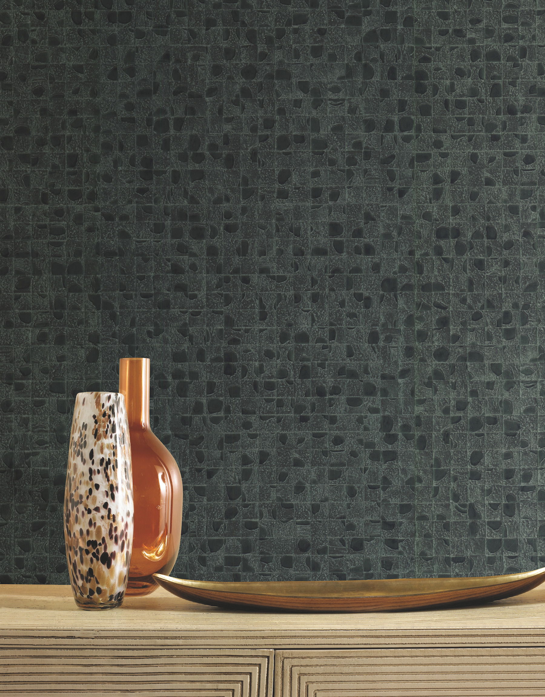 Leather Lux Dark Green Wallpaper large image 