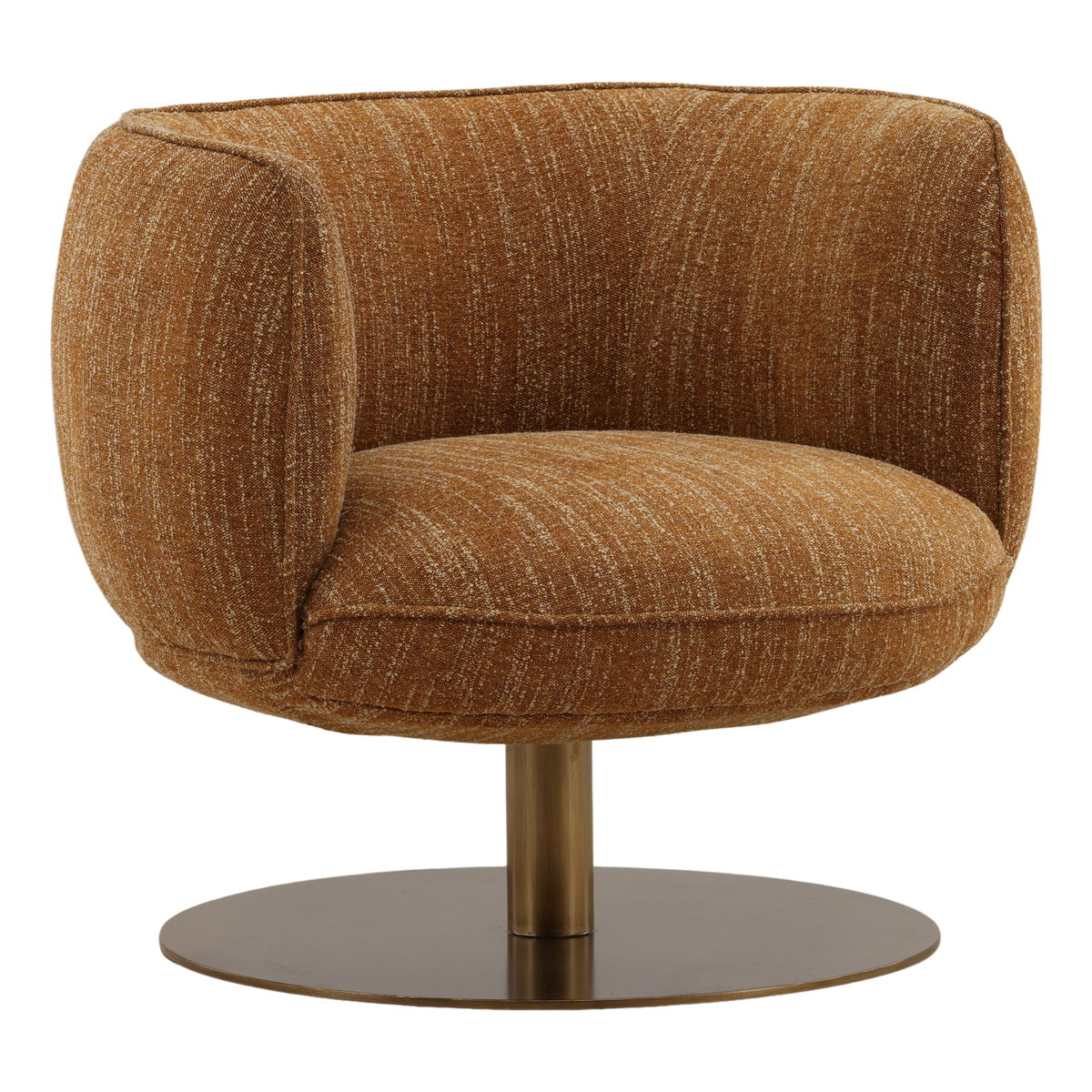 Aisha Swivel Chair Mustard, Accent Chair by Dovetail, 33.4" width x 28.5" height x 30.8" depth View 1