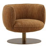 Aisha Swivel Chair Mustard, Accent Chair by Dovetail, 33.7" width x 28.1" height x 30.1" depth thumbnail 1
