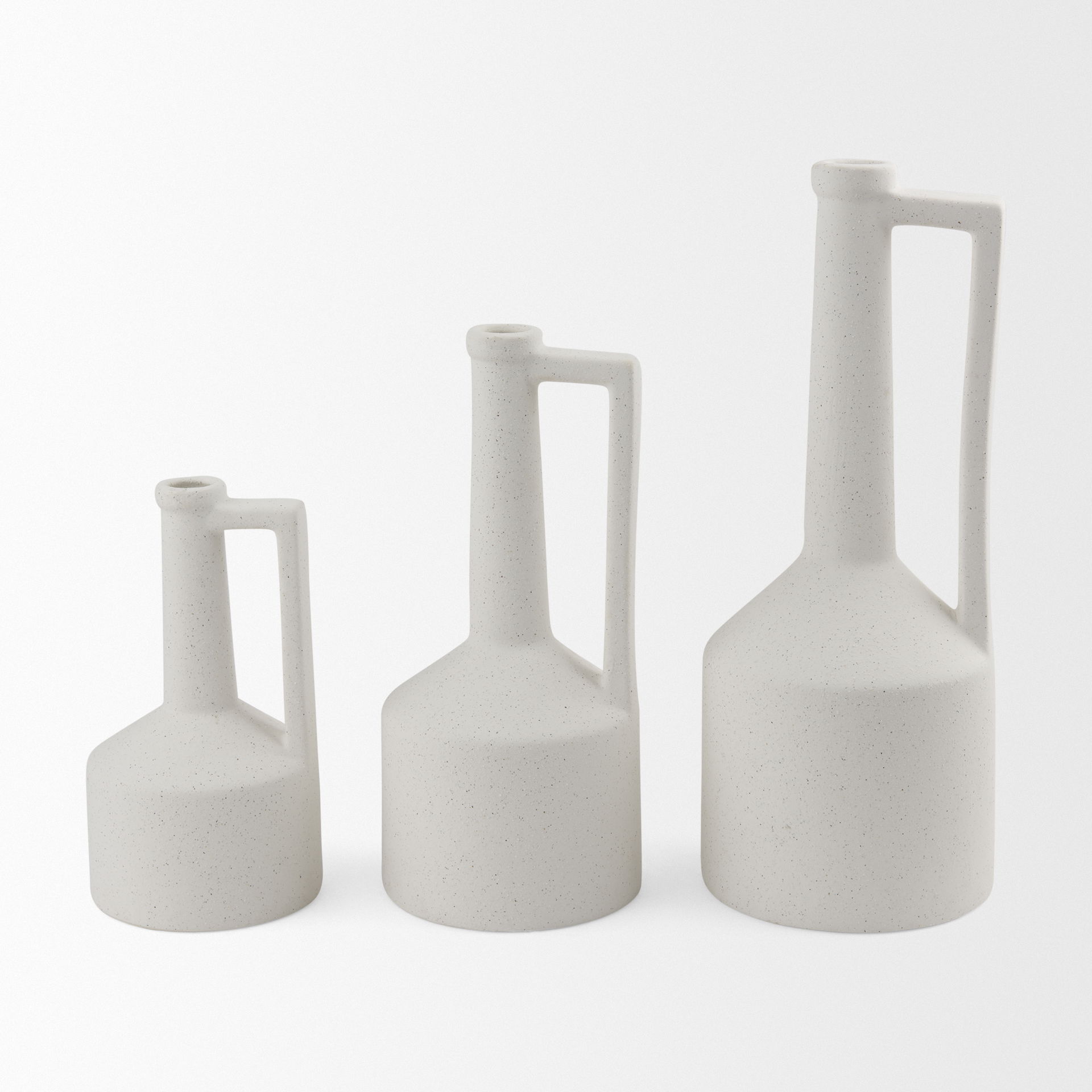 Burton 14.2H Medium White Ceramic Jug Vase large image 