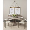 Parker Curved Back Dining Arm Chair | Cream Fabric with Gold Metal, Dining Chair by Mercana, 21.46" length x 21.06" width x 28.74" height thumbnail 3