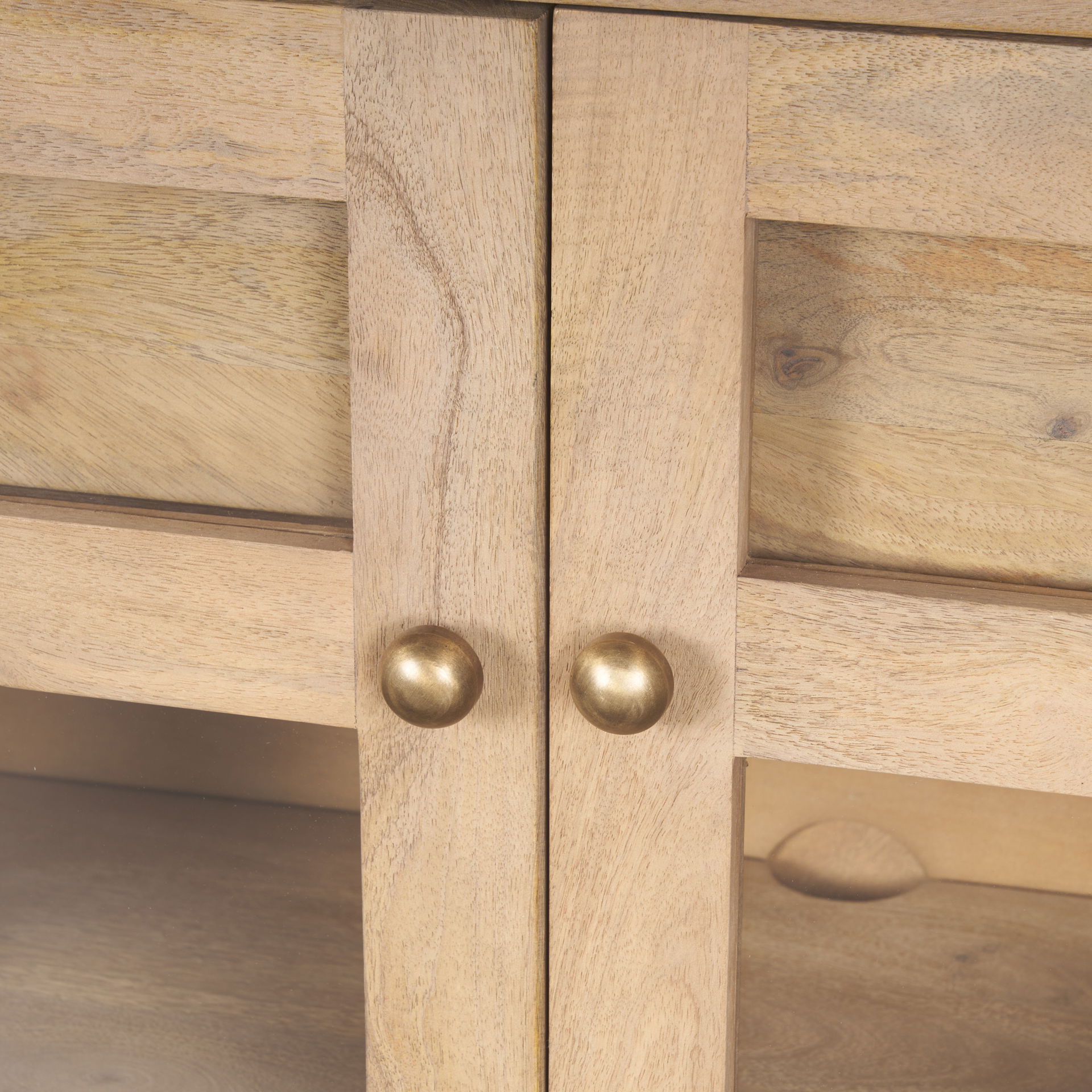 Suri Light Brown Wood with Glass Doors Sideboard large image 
