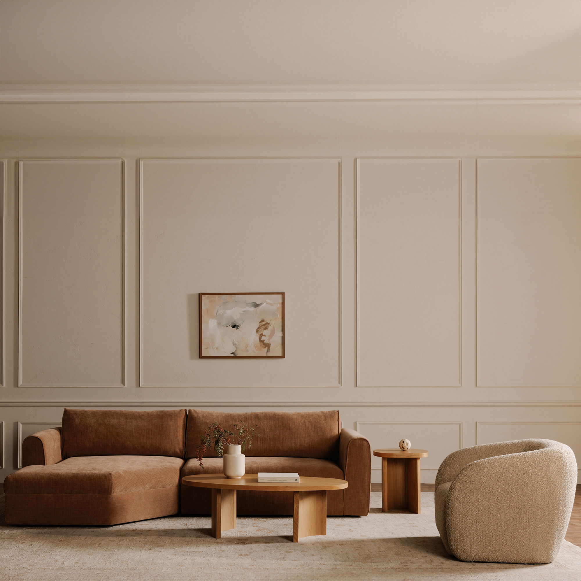 Louise Coffee Table Natural, by Moe's Home, 48" width x 16" height x 25.5" depth View 8