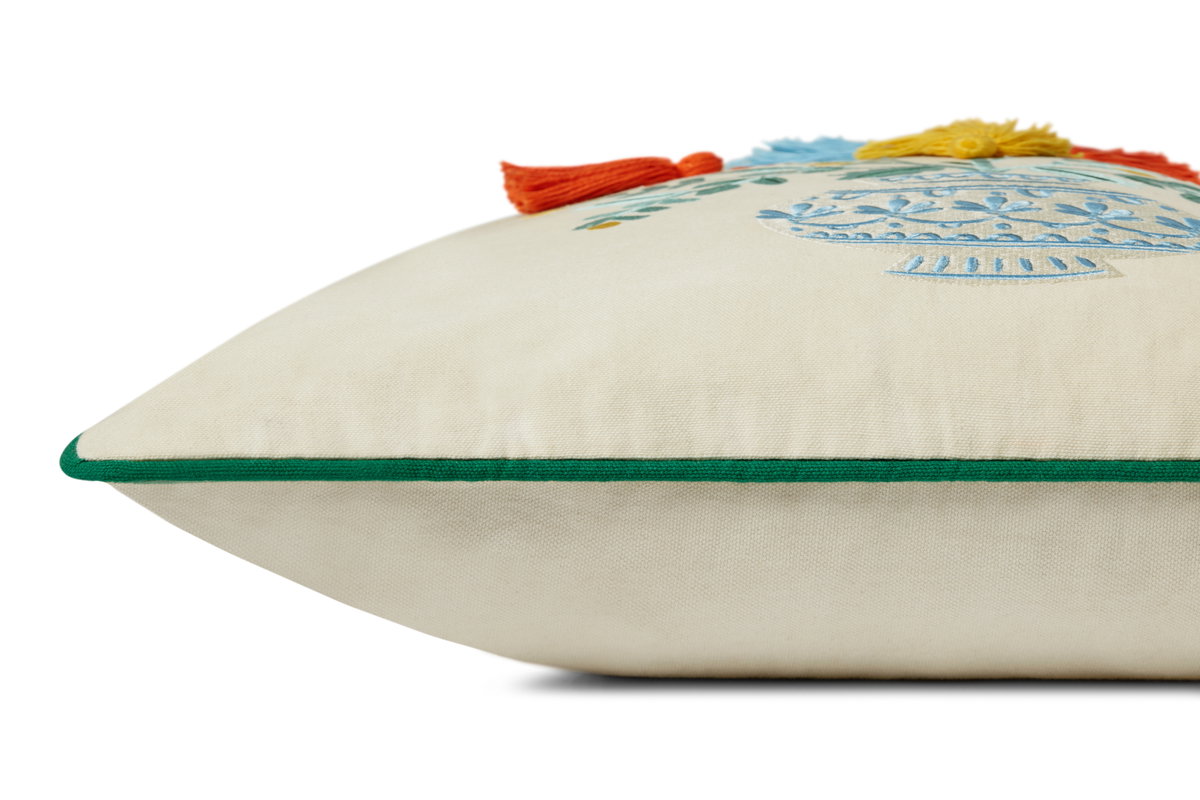 Rifle Paper Co. x Loloi No Name Pillow, Decorative Pillow, 18" length x 18" width View 4