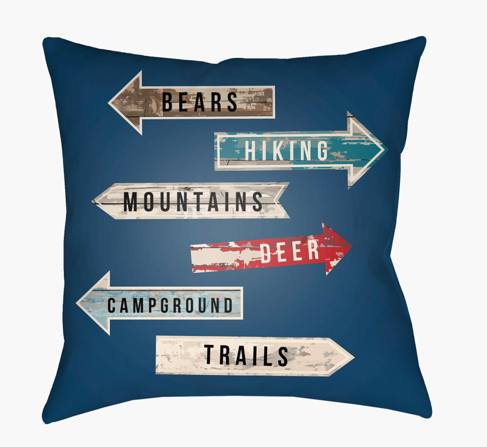 Lodge Cabin Accent Pillow, Decorative Pillow by Surya, 18" length x 18" width