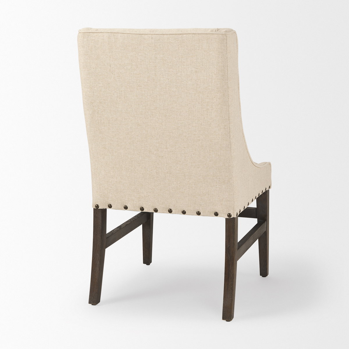 Kensington High-Back Dining Side Chair | Cream Fabric with Wood, Dining Chair by Mercana, 22.25" length x 23.25" width x 39.5" height View 8