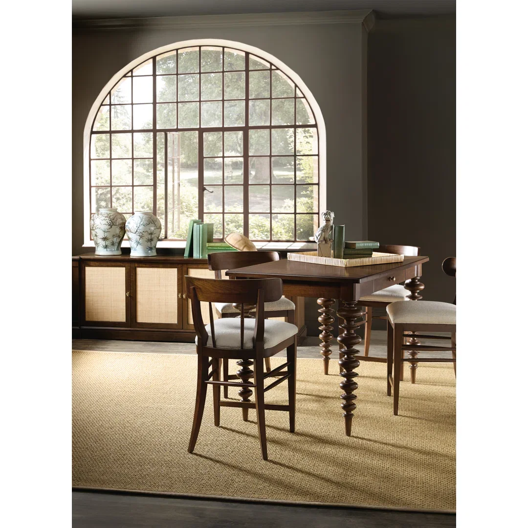 Archives Walnut Wood Dining Table, by Hooker Furniture, 60" width x 36" height x 34" depth View 6