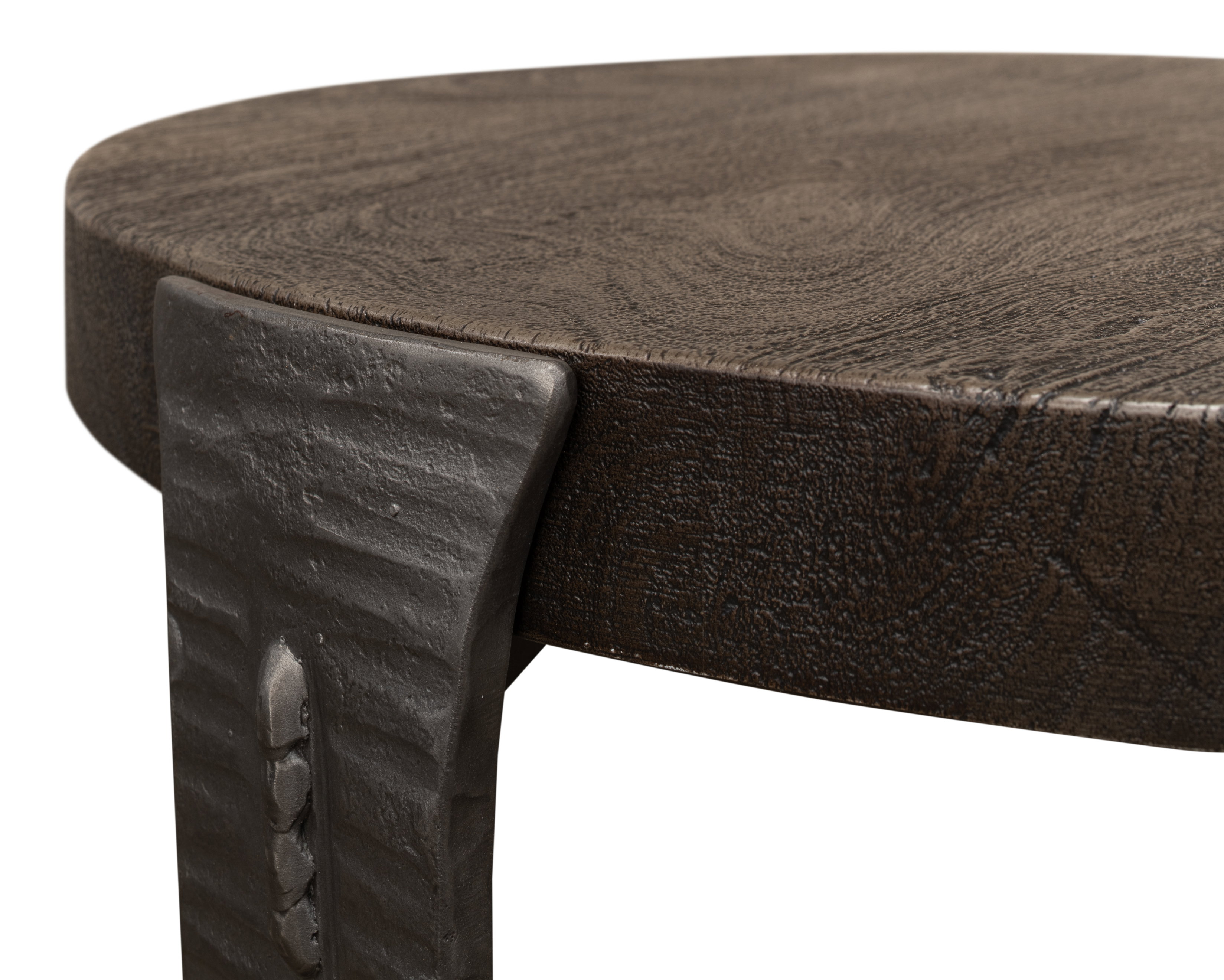 *Forged Slats Side Table/Moleskin, Side & End Table by Sarreid, 18" length x 18" width x 25" height View 12
