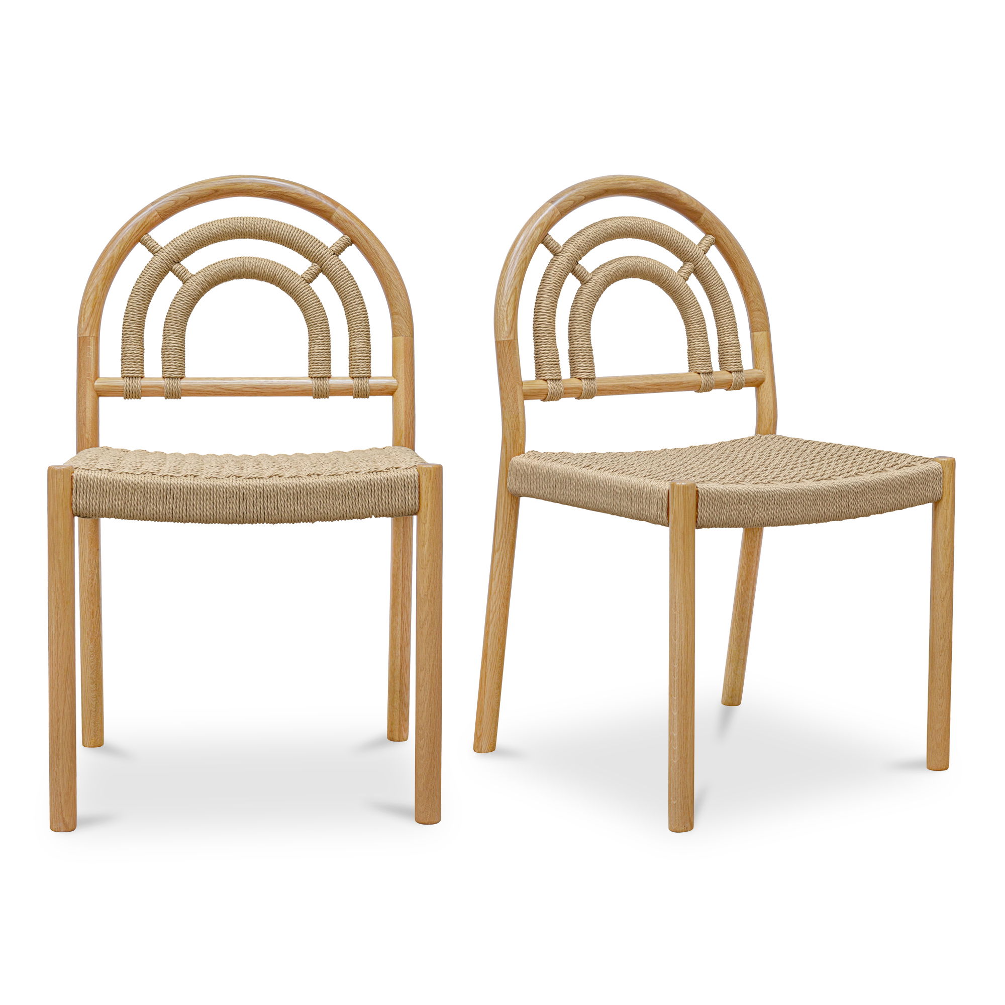 Avery Dining Chair Natural – Set Of Two, by Moe's Home, 20" width x 34.75" height x 21.5" depth View 1