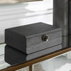 Lalique Black Shagreen Box, Decorative by Uttermost, 12.87" width x 4.5" height x 9" depth thumbnail 3