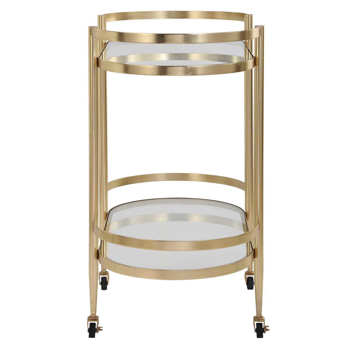 Isabelle Gold Bar Cart, Bar Carts & Cabinet by Uttermost, 33.5" width x 32" height x 17.75" depth View 6