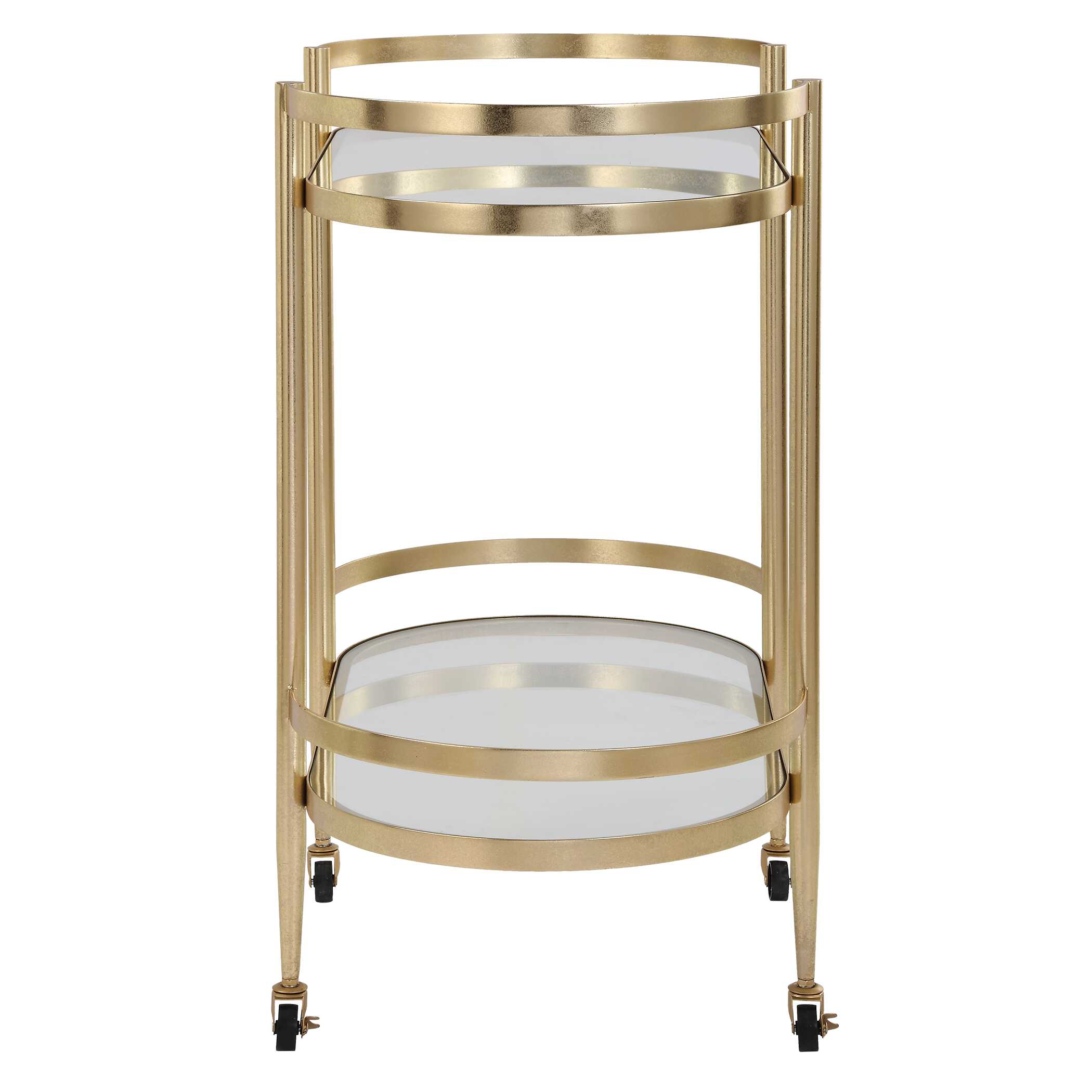 Isabelle Gold Bar Cart, Furniture by Uttermost, 33.5" width x 32" height x 17.75" depth View 6