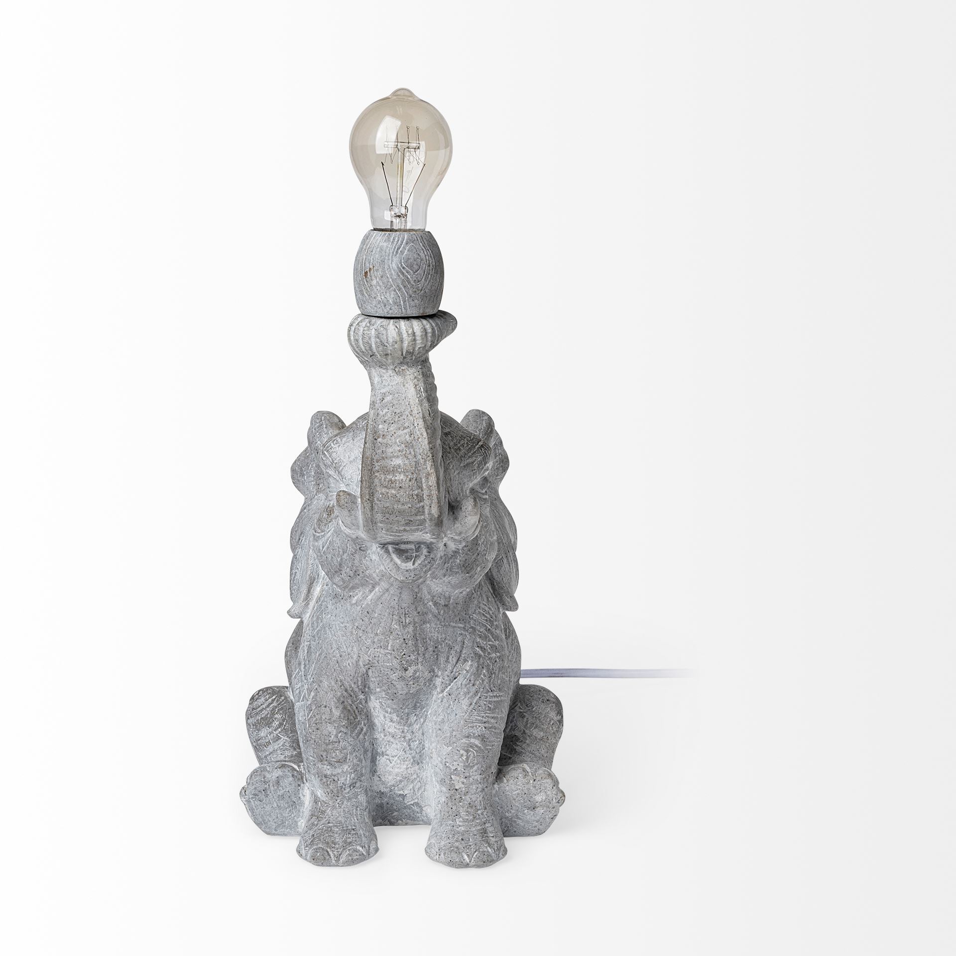 Tantor (15.9'H) Gray Resin Elephant Calf Table Lamp, by Mercana, 11.4" length x 8.5" width x 15.9" height View 3