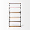 Bradie I 40L x 12W x 79H Brown Wood and Metal Frame Six Shelf Shelving Unit, Shelving & Bookcase by Mercana, 39.5" length x 11.5" width x 79" height thumbnail 2