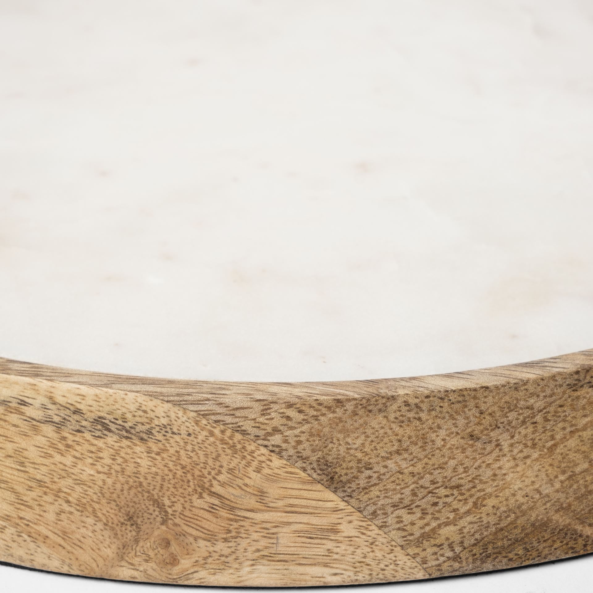 Campana I Small Wooden/White Marble Base Glass Cloche large image 
