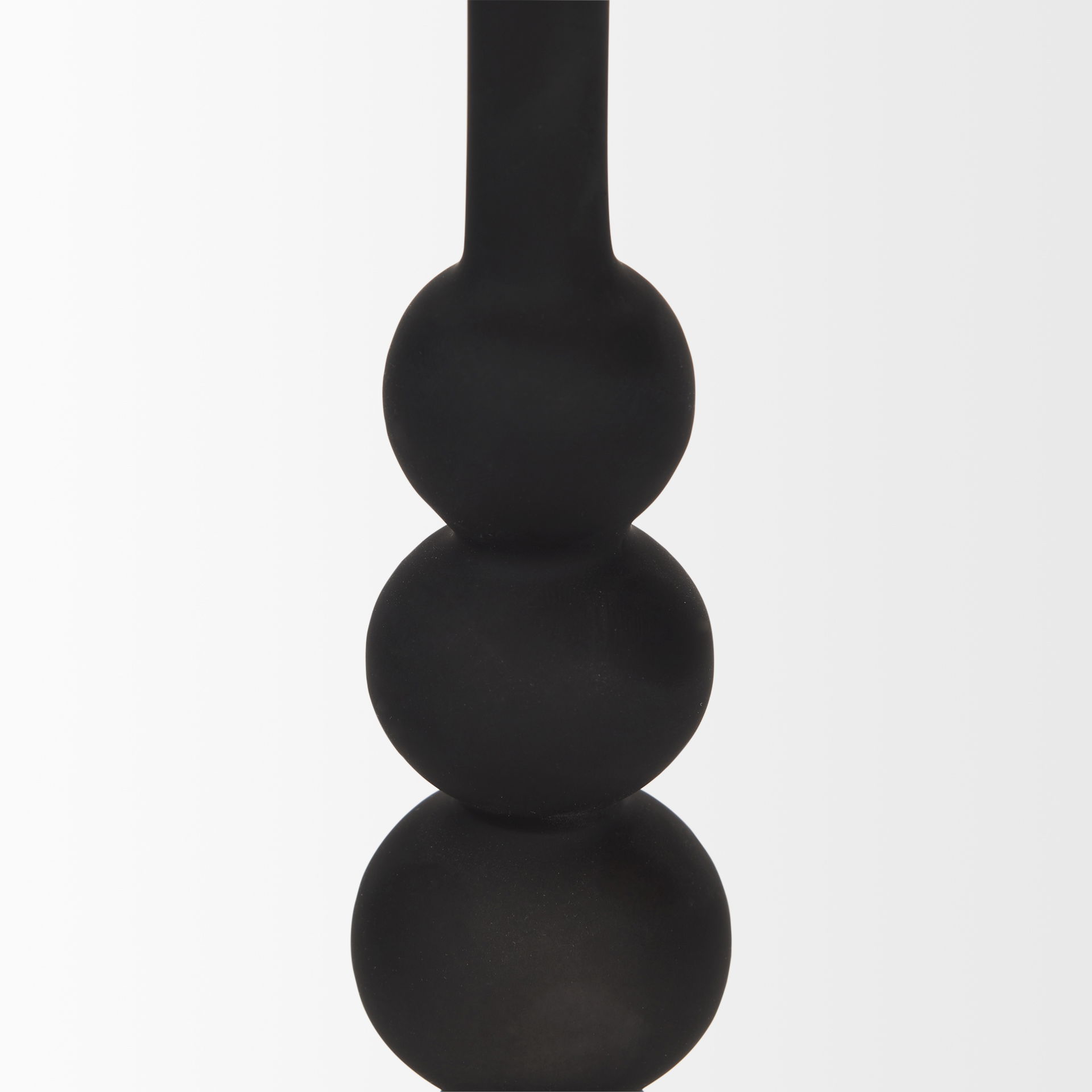 Haute Large Matte Black Blown Glass Candlestick, Candles & Candle Holder by Mercana, 3.98" length x 3.98" width x 11.73" height View 5