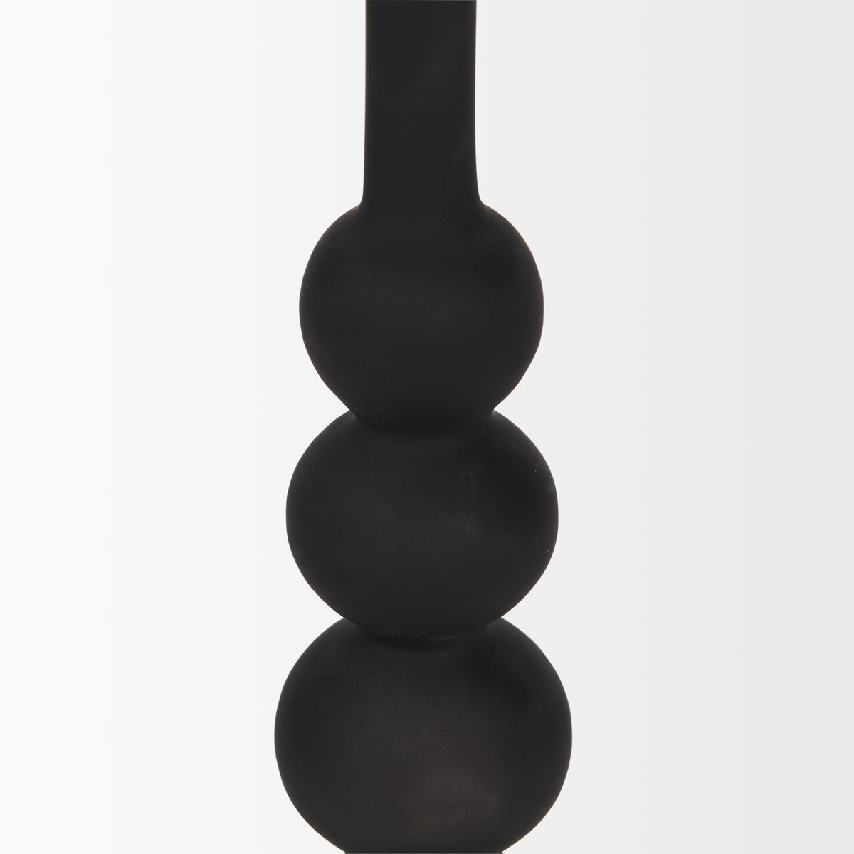 Haute Large Matte Black Blown Glass Candlestick, Candles & Candle Holder by Mercana, 3.98" length x 3.98" width x 11.73" height View 5