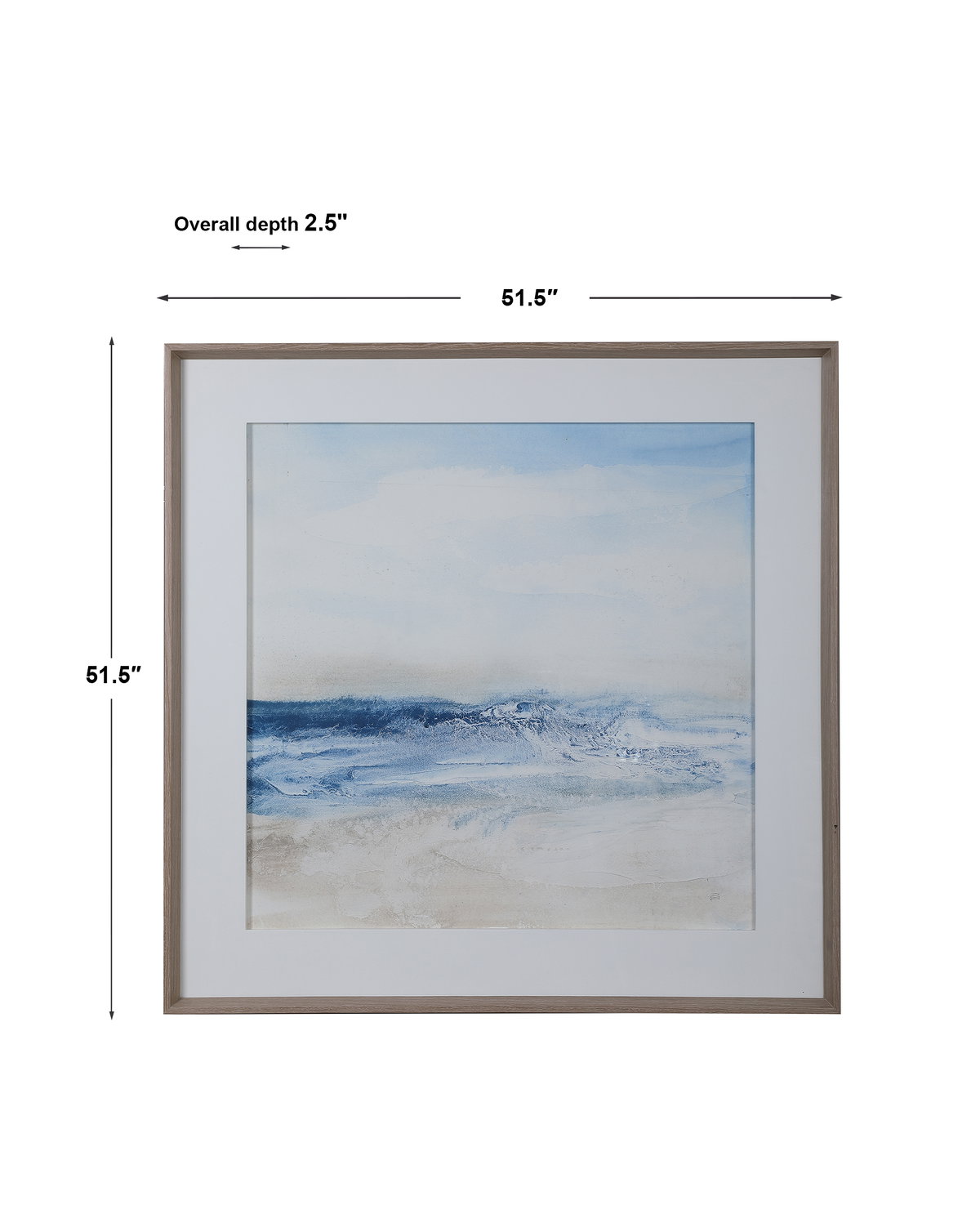 Surf And Sand Framed Print, Art by Uttermost, 50.5" width x 50.5" height x 2.5" depth View 3