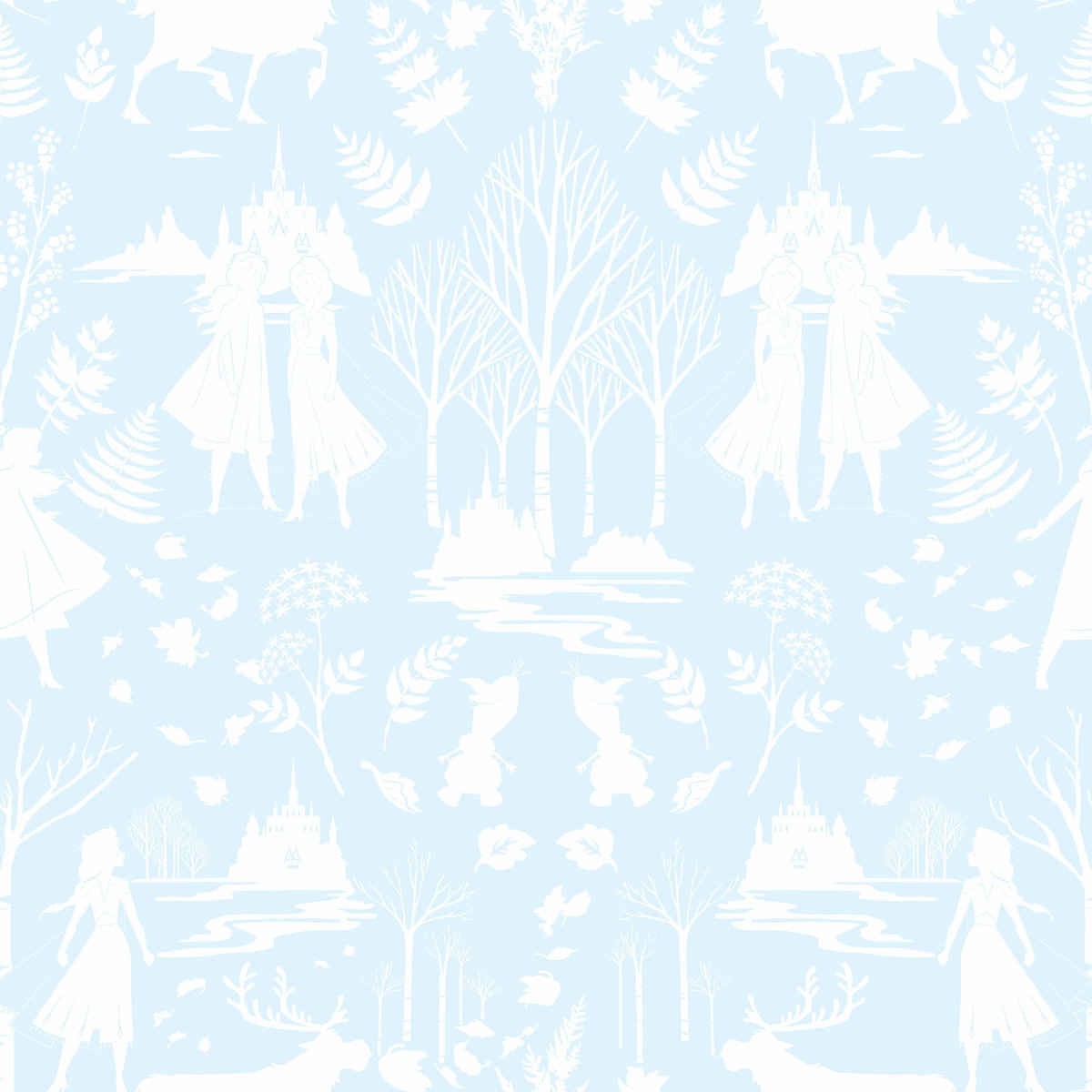 Disney Frozen 2 Nordic Green & Glitter Wallpaper, by York Wall, 33' length x 1'8.5" width x 0.02" depth View 1