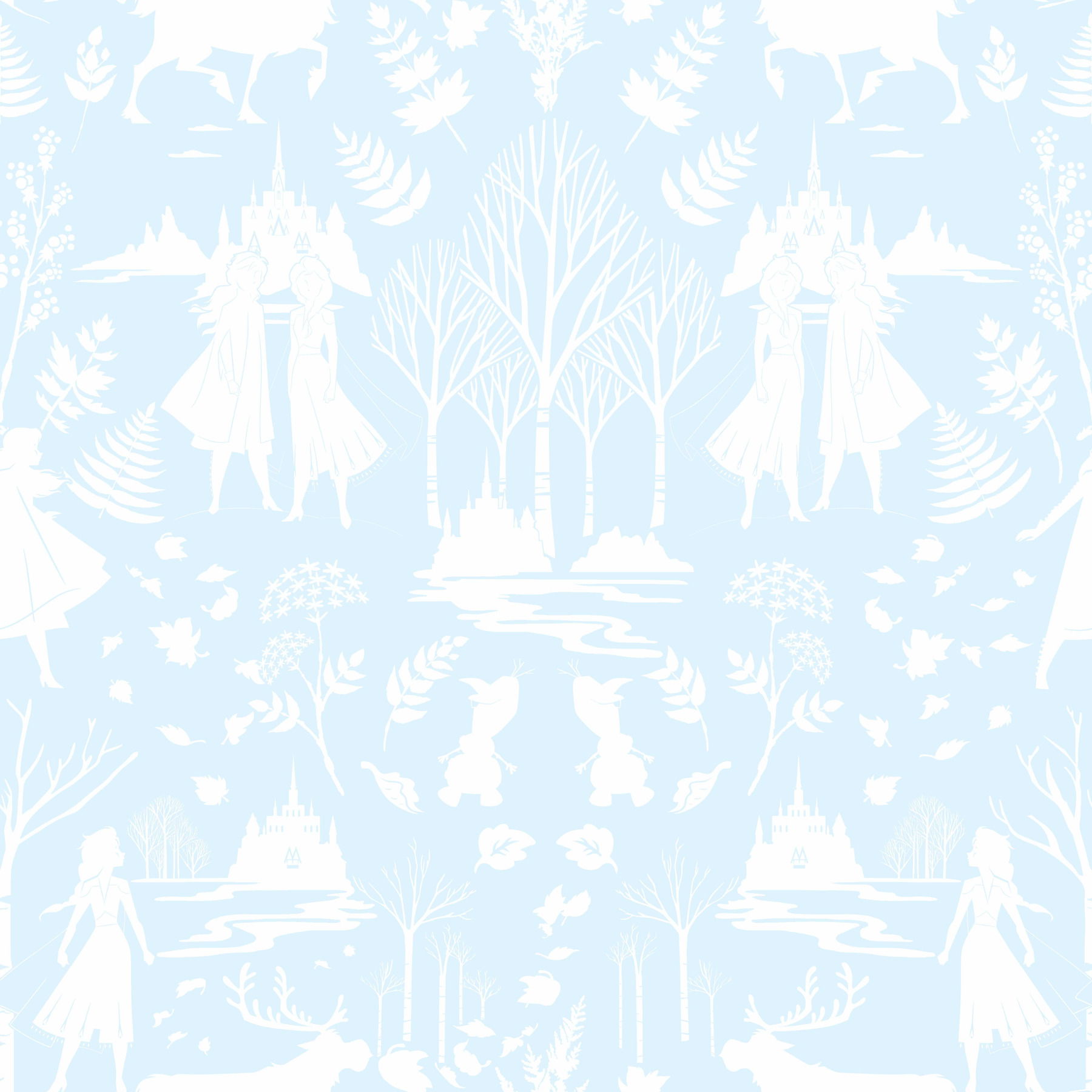 Disney Frozen 2 Nordic Green & Glitter Wallpaper large image 