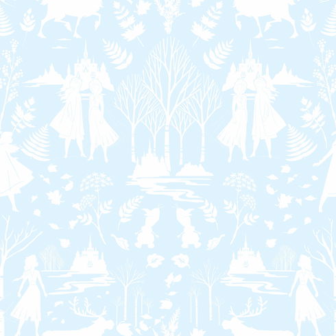 Disney Frozen 2 Nordic Green & Glitter Wallpaper
