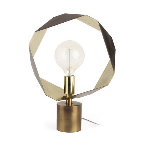 Shamir 15L x 15W Gold Geometric Metal Table Lamp