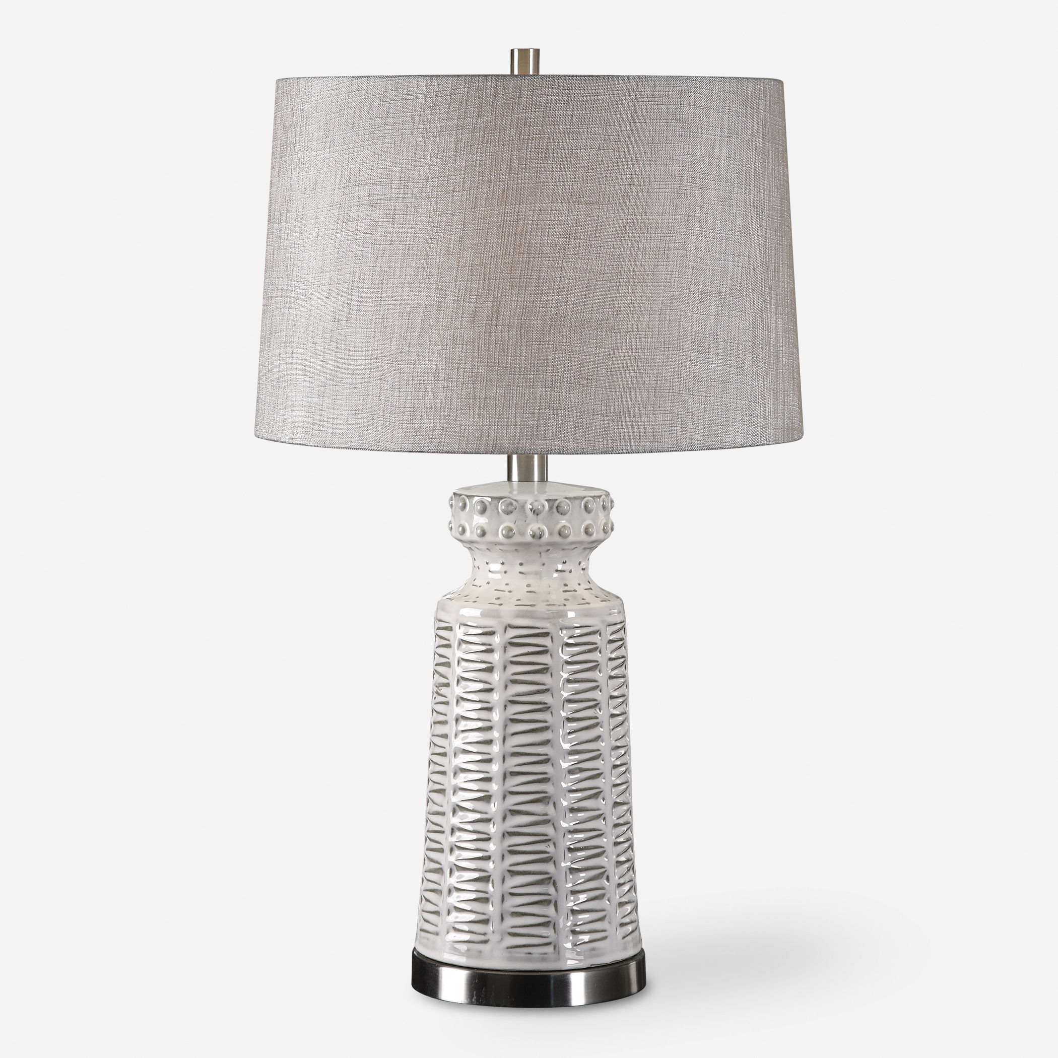 Kansa Distressed White Table Lamp large image 