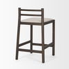 Sam Dark Brown Wood with Cream Fabric Counter Stool thumbnail 4