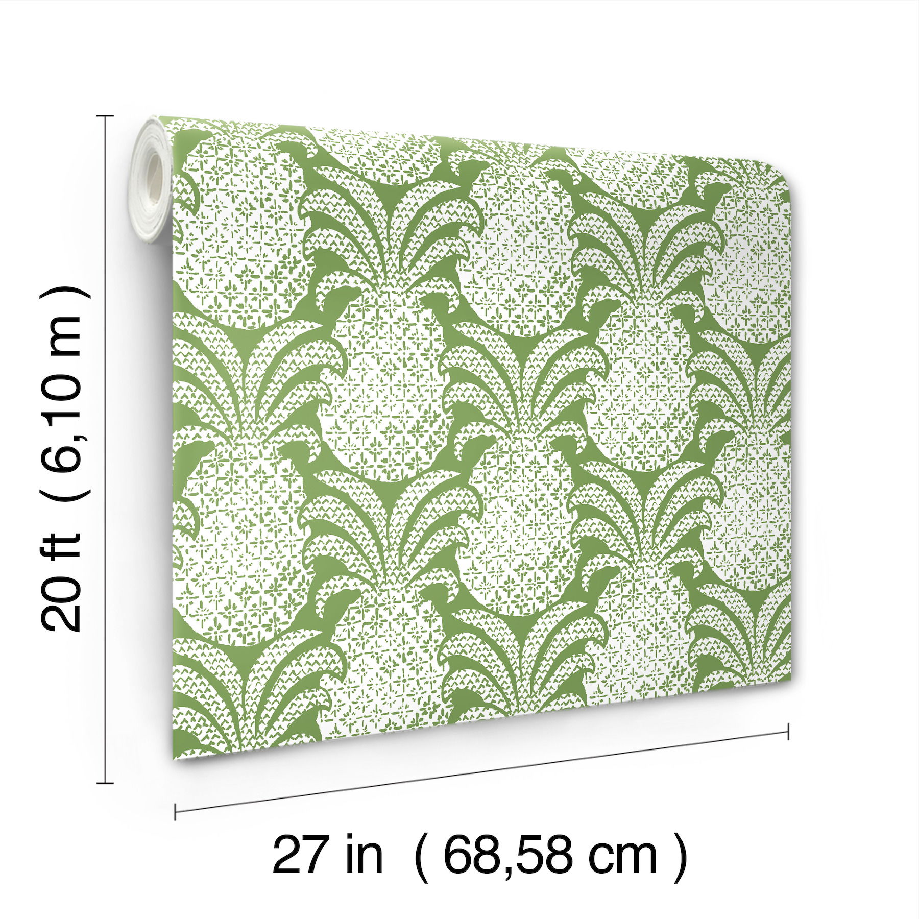Colony Club Palm Green Peel & Stick Wallpaper large image 