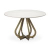 Laurent 48' Marble Top Gold Metal Base Dining Table thumbnail 0