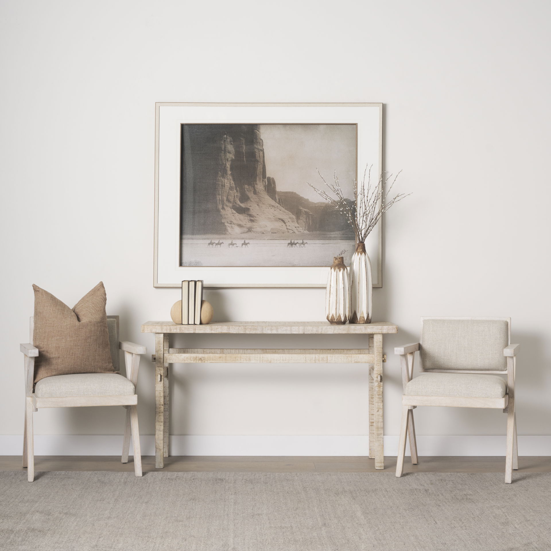Rosie Small Blonde Wood Console Table large image 