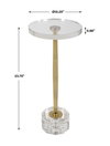 Groove Crystal Drink Table, Side & End Table by Uttermost, 10.25" width x 23.75" height x 10.25" depth thumbnail 3