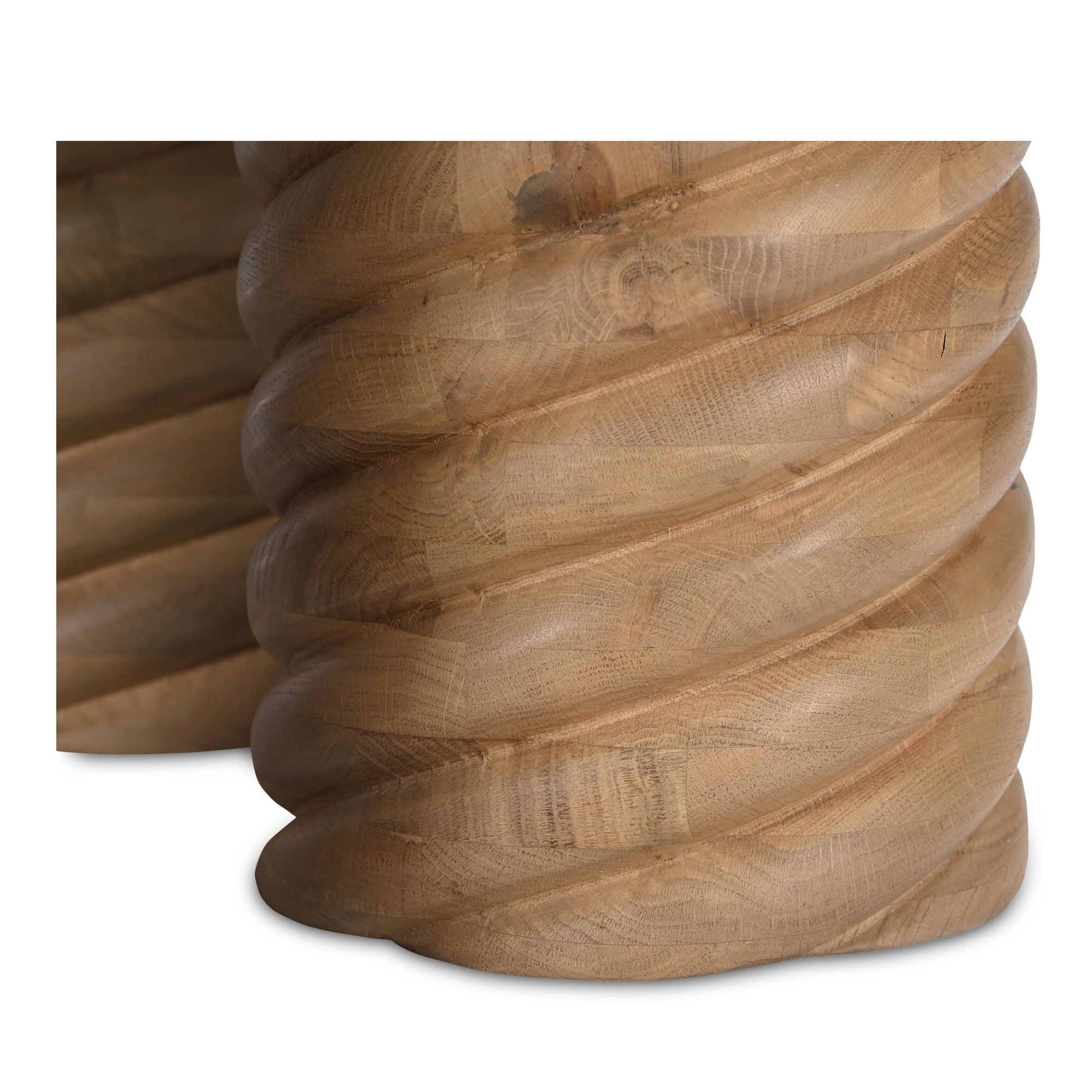 Treccia Round Coffee Table Oak, by Moe's Home, 42" width x 17" height x 42" depth View 4