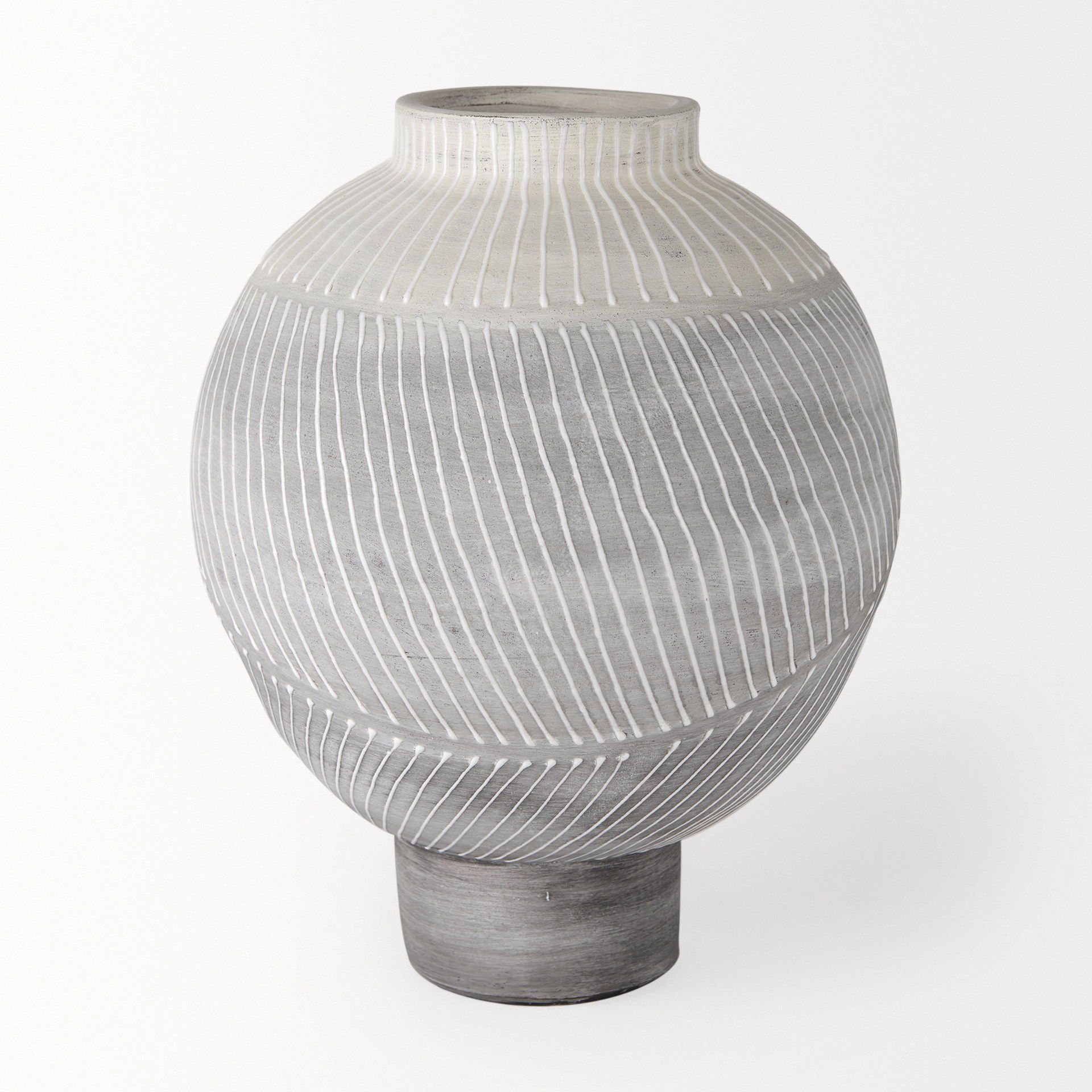 Blume 12.5H Off-White with Gray Textured Vase large image 