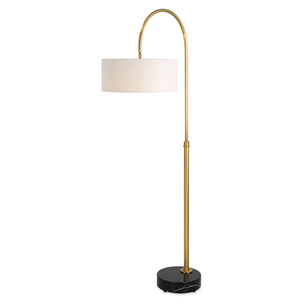 Huxford Brass Arch Floor Lamp, by Uttermost, 2'3" width x 5'8.5" height x 1'5" depth View 1