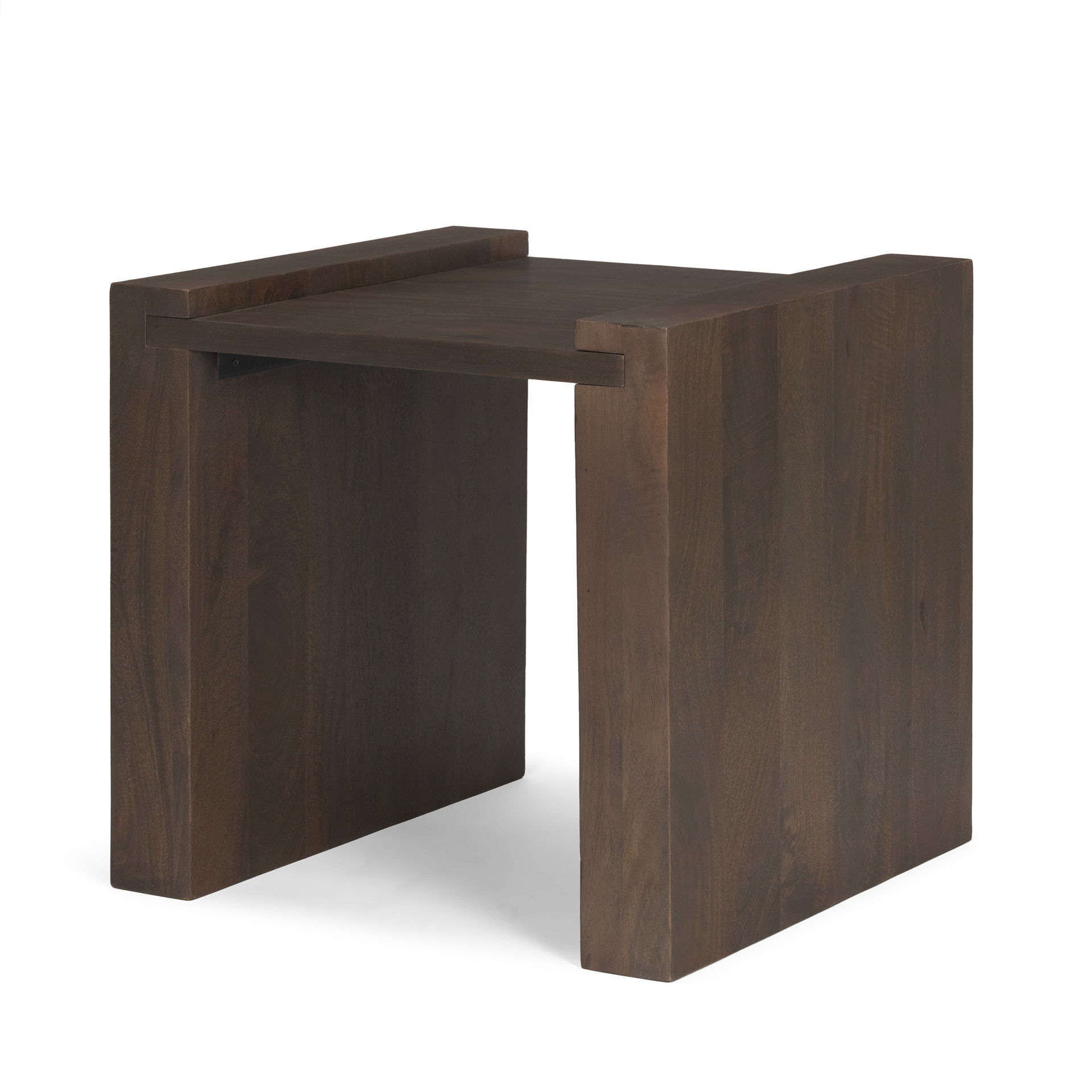 Wesson Dark Brown Wood Accent Table, Side & End Table by Mercana, 23" length x 22" width x 22" height View 1