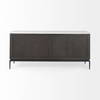 Divina Black-Brown Wood with White Marble Top and Black Metal Base Sideboard, Sideboards & Buffet by Mercana, 71" length x 18.5" width x 32" height thumbnail 9