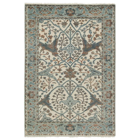 Jaipur Living Slayton Handknotted Medallion Ivory Light Teal Area Rug