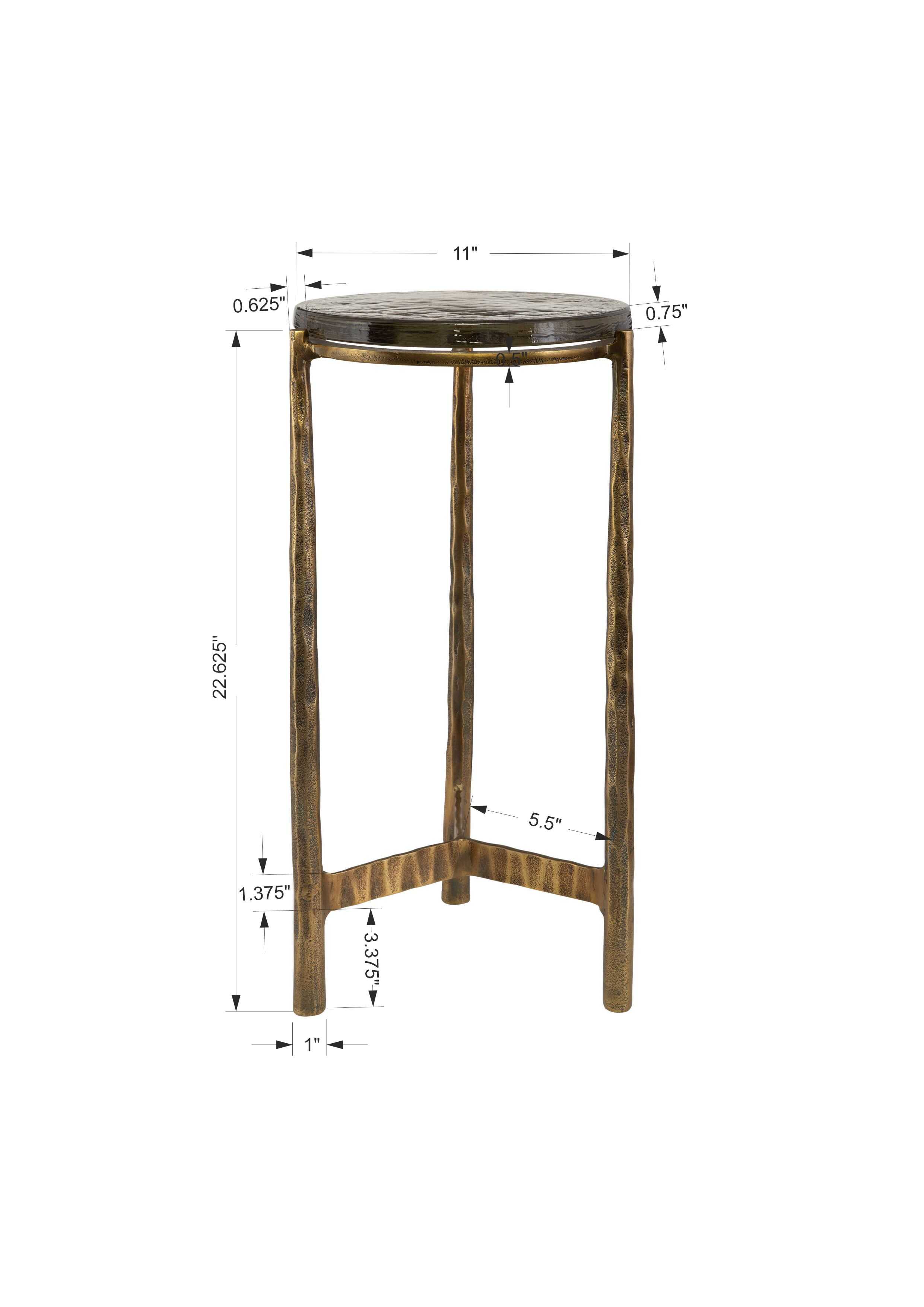 Eternity Brass Accent Table, Furniture by Uttermost, 11.5" width x 23" height x 11.5" depth View 3