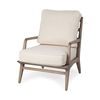 Harman II Off-White Fabric Seat with Wood Frame Accent Chair thumbnail 0