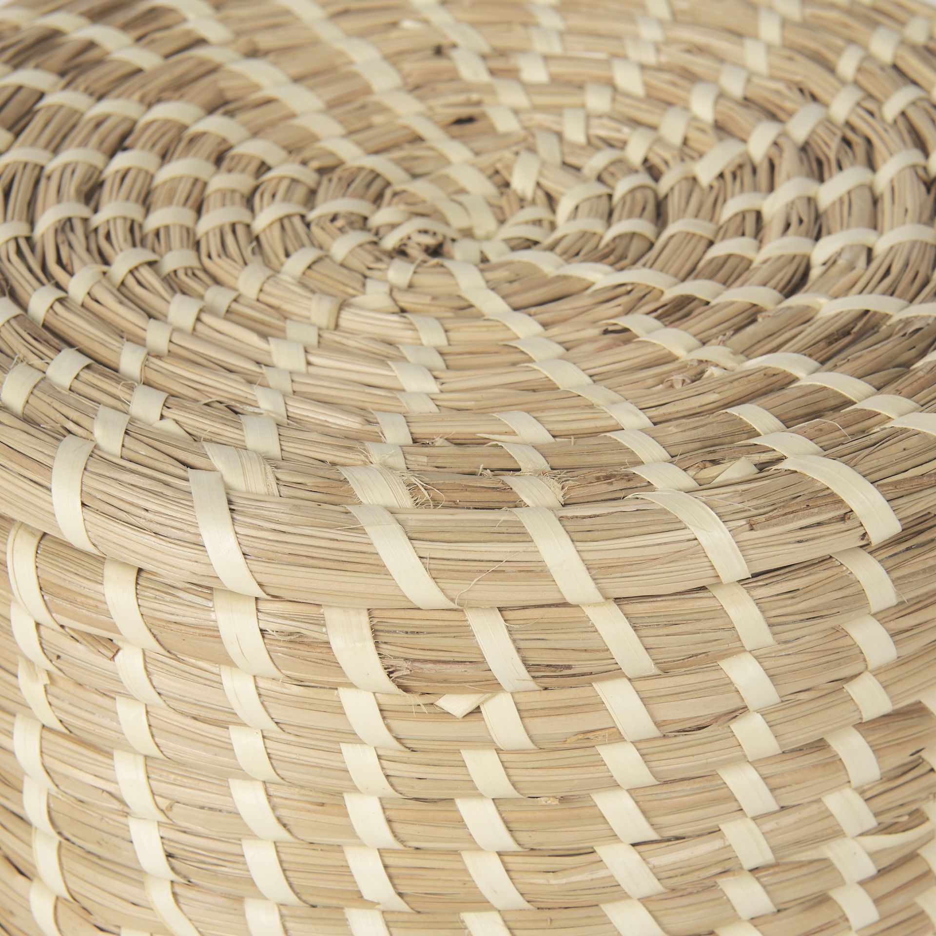 Kailini Set of 3 Nesting Seagrass & Palm Leaf Boxes with Lids, by Mercana, 13.39" length x 13.39" width x 8.27" height View 6