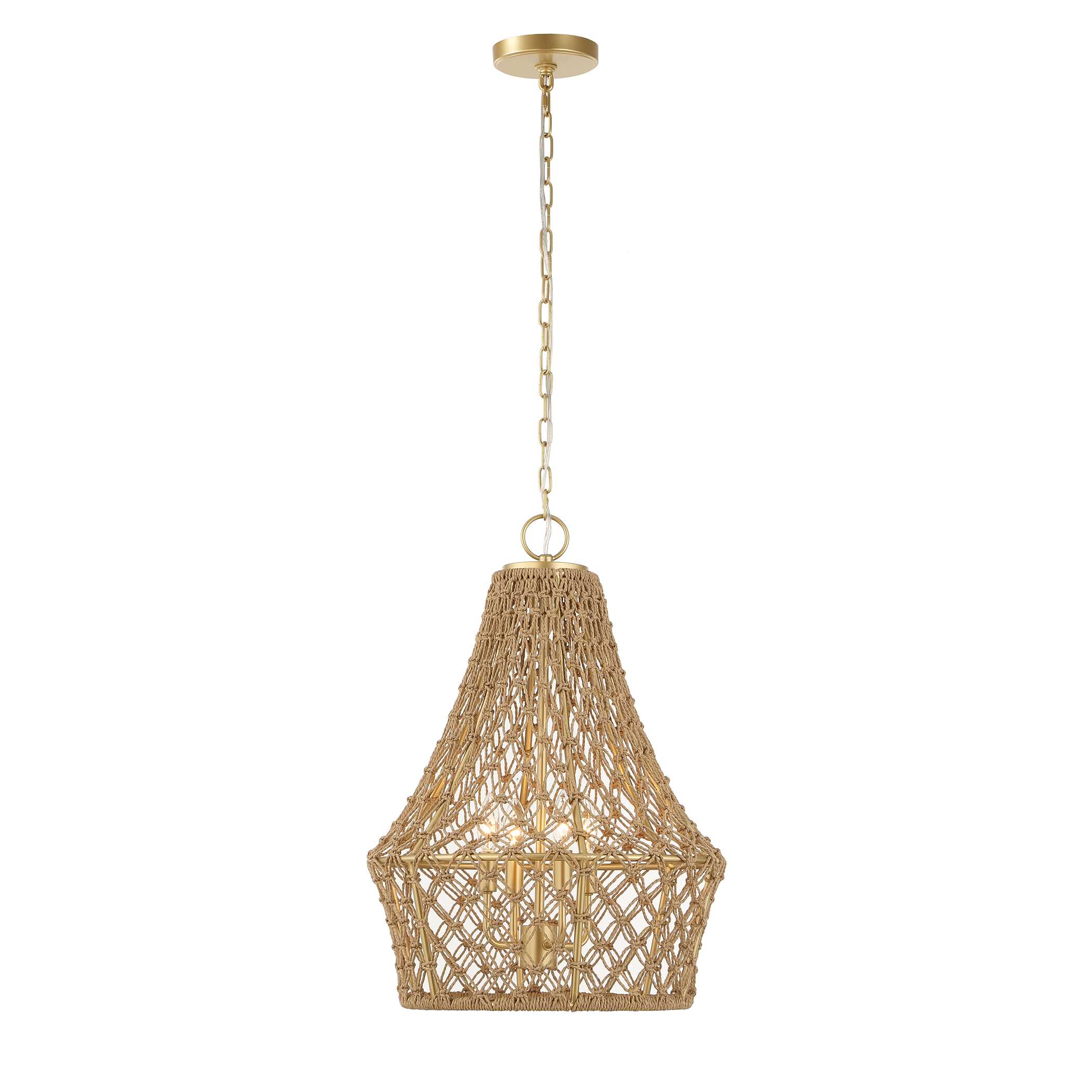 Macrame 4 Light Rope Pendant large image 