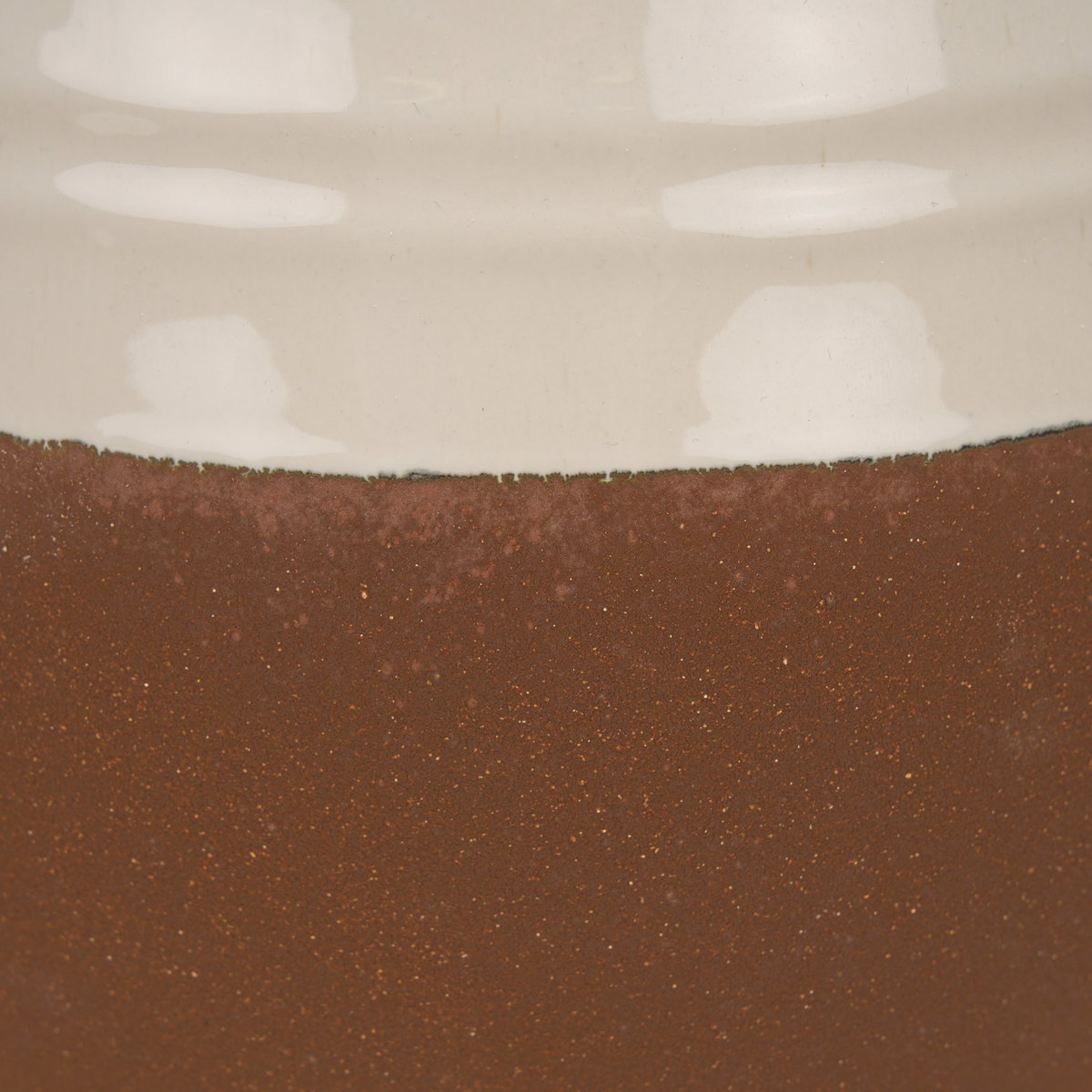 Tryna Large Beige with Matte Brown Ceramic Vase, by Mercana, 9.05" length x 9.05" width x 13.78" height View 12