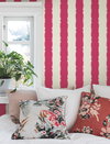Scalloped Stripe Red Wallpaper, by York Wall, 27' length x 2'3" width x 0.02" depth thumbnail 2