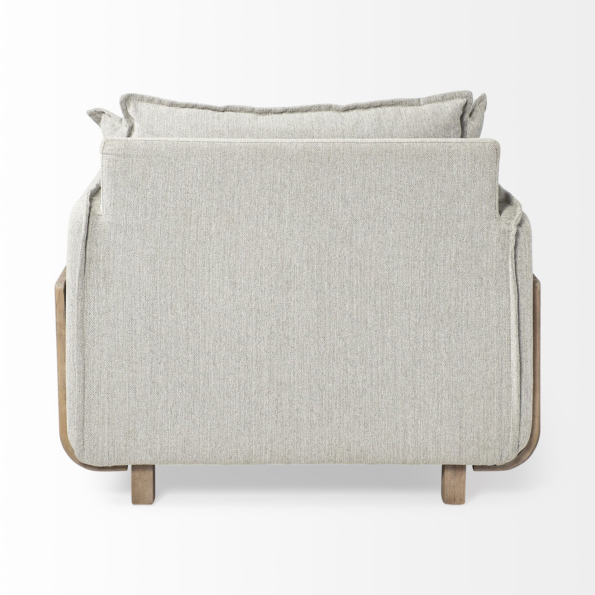 Roy II Frost Gray Upholstered and Brown Wood Frame Arm Chair large image 