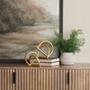 Locke Small Matte Gold Metal Decorative Object, by Mercana, 5.12" length x 4.72" width x 5.31" height thumbnail 2