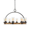 Atwood 8 Light Wagon Wheel Pendant, by Uttermost, 39" width x 24.5" height x 39" diameter x 39" depth thumbnail 1