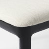 Clara Black Beech Wood with Cream Fabric Seat and Cane Back Armless Dining Chair, by Mercana, 18" length x 23" width x 33.75" height thumbnail 10